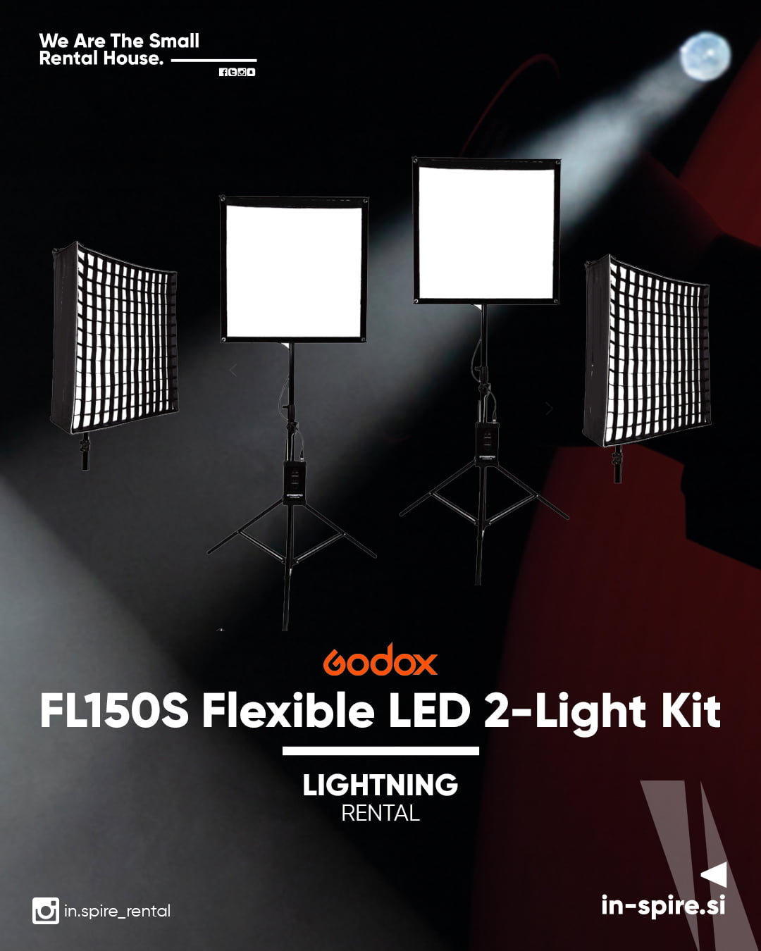 Used Kamerar D-Fuse Combo – Medium LED Softbox & Grid (9.25x9.25 Opening)